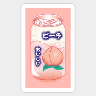 Peach Soda Can Japanese Soft Drink Kawaii Soft Pastel Pop Art Retro Summer Vibe Sticker